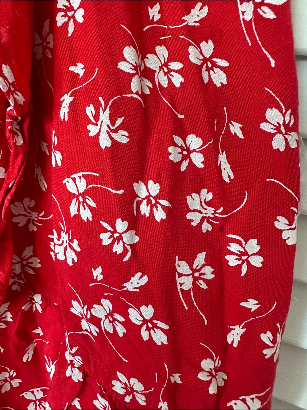 J. Crew Mercantille 100% Viscose Red Floral Cap-Sleeve Wrap Mini Dress size 2 - Picture 6 of 16